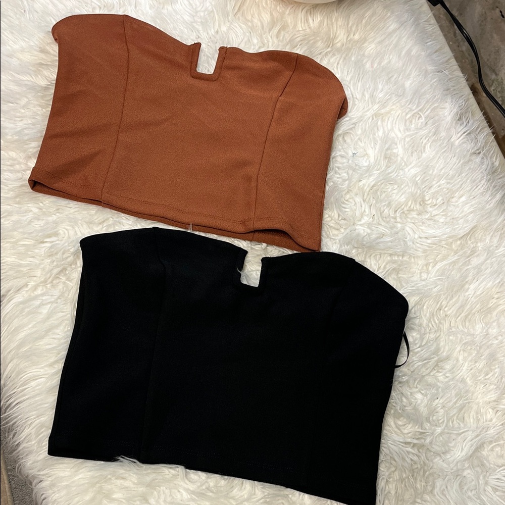 Abercrombie & Fitch Black and Brown Crop Tops bundle